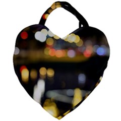 City Lights Giant Heart Shaped Tote by DimitriosArt