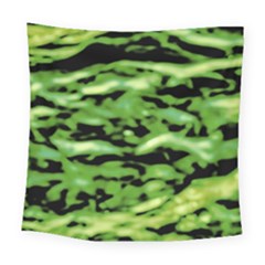 Green  Waves Abstract Series No11 Square Tapestry (Large)