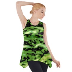 Green  Waves Abstract Series No11 Side Drop Tank Tunic by DimitriosArt