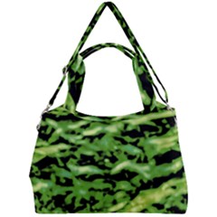 Green  Waves Abstract Series No11 Double Compartment Shoulder Bag