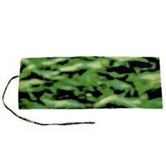 Green  Waves Abstract Series No11 Roll Up Canvas Pencil Holder (s) by DimitriosArt
