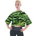 Green  Waves Abstract Series No11 Mock Neck Tee View1