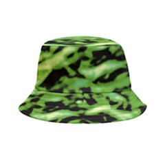 Green  Waves Abstract Series No11 Bucket Hat by DimitriosArt