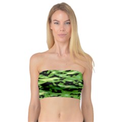 Green  Waves Abstract Series No11 Bandeau Top by DimitriosArt