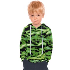 Green  Waves Abstract Series No11 Kids  Overhead Hoodie by DimitriosArt