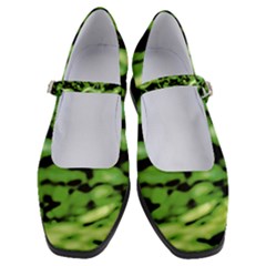 Green  Waves Abstract Series No11 Women s Mary Jane Shoes by DimitriosArt