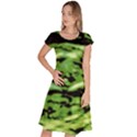 Green  Waves Abstract Series No11 Classic Short Sleeve Dress View1