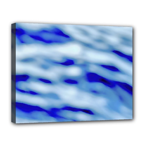 Blue Waves Abstract Series No10 Canvas 14  X 11  (stretched) by DimitriosArt