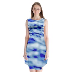 Blue Waves Abstract Series No10 Sleeveless Chiffon Dress   by DimitriosArt