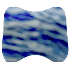 Blue Waves Abstract Series No10 Velour Head Support Cushion by DimitriosArt