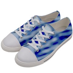 Blue Waves Abstract Series No10 Men s Low Top Canvas Sneakers by DimitriosArt