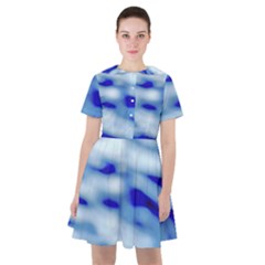 Blue Waves Abstract Series No10 Sailor Dress by DimitriosArt