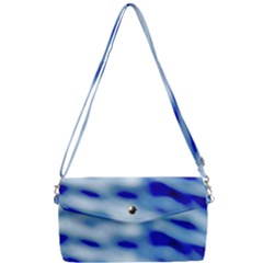 Blue Waves Abstract Series No10 Removable Strap Clutch Bag by DimitriosArt