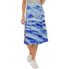 Blue Waves Abstract Series No10 Midi Panel Skirt by DimitriosArt