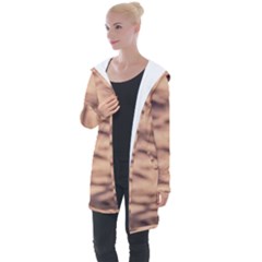 Pink  Waves Abstract Series No5 Longline Hooded Cardigan by DimitriosArt