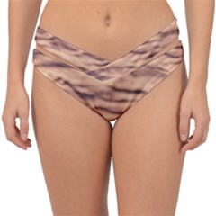 Pink  Waves Abstract Series No5 Double Strap Halter Bikini Bottom