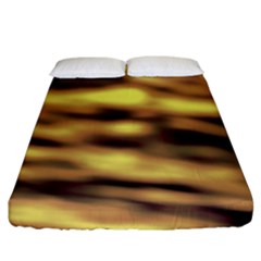 Yellow  Waves Abstract Series No10 Fitted Sheet (King Size)