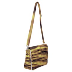 Yellow  Waves Abstract Series No10 Shoulder Bag with Back Zipper