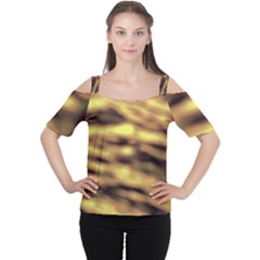 Yellow  Waves Abstract Series No10 Cutout Shoulder Tee