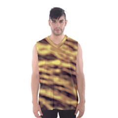 Yellow  Waves Abstract Series No10 Men s Basketball Tank Top