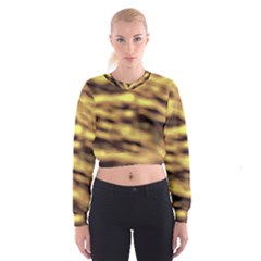 Yellow  Waves Abstract Series No10 Cropped Sweatshirt
