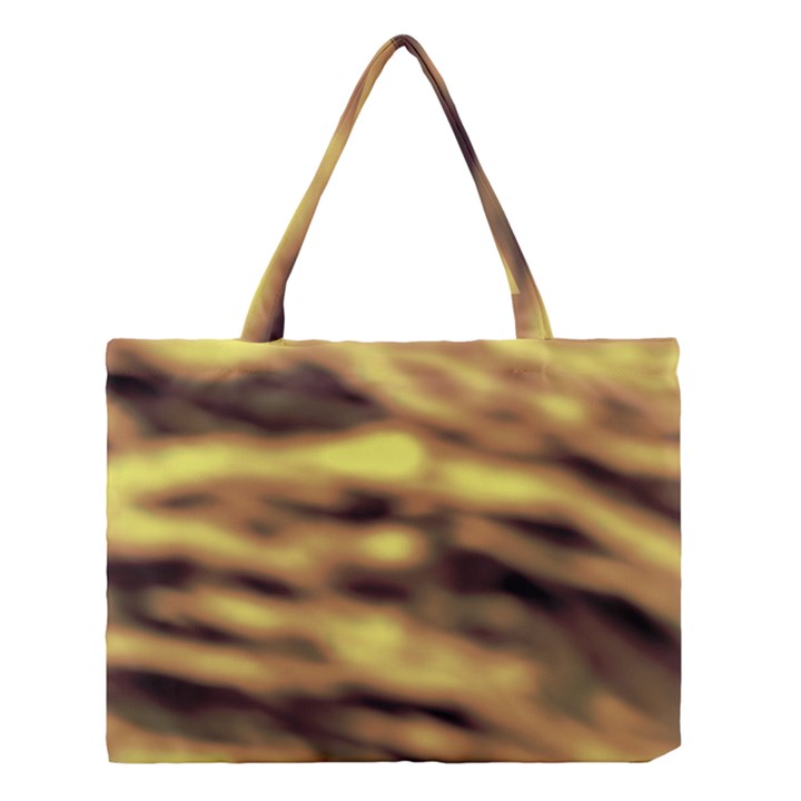 Yellow  Waves Abstract Series No10 Medium Tote Bag