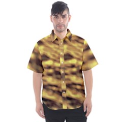 Yellow  Waves Abstract Series No10 Men s Short Sleeve Shirt