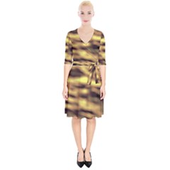 Yellow  Waves Abstract Series No10 Wrap Up Cocktail Dress