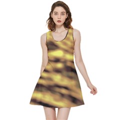 Yellow  Waves Abstract Series No10 Inside Out Reversible Sleeveless Dress