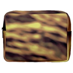 Yellow  Waves Abstract Series No10 Make Up Pouch (large) by DimitriosArt