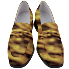 Yellow  Waves Abstract Series No10 Women s Chunky Heel Loafers