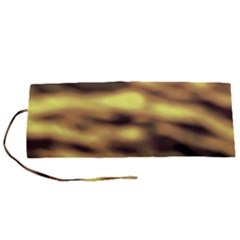 Yellow  Waves Abstract Series No10 Roll Up Canvas Pencil Holder (s) by DimitriosArt