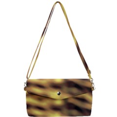 Yellow  Waves Abstract Series No10 Removable Strap Clutch Bag by DimitriosArt