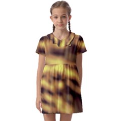 Yellow  Waves Abstract Series No10 Kids  Asymmetric Collar Dress