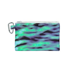 Green  Waves Abstract Series No6 Canvas Cosmetic Bag (small) by DimitriosArt