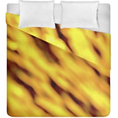 Yellow  Waves Abstract Series No8 Duvet Cover Double Side (king Size) by DimitriosArt