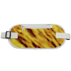 Yellow  Waves Abstract Series No8 Rounded Waist Pouch by DimitriosArt