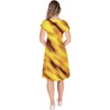 Yellow  Waves Abstract Series No8 Classic Short Sleeve Dress View4