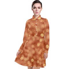 Light Reflections Abstract No7 Peach Long Sleeve Chiffon Shirt Dress by DimitriosArt