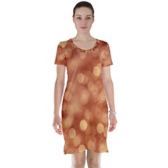 Light Reflections Abstract No7 Peach Short Sleeve Nightdress by DimitriosArt