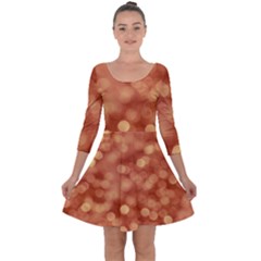 Light Reflections Abstract No7 Peach Quarter Sleeve Skater Dress by DimitriosArt
