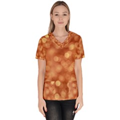 Light Reflections Abstract No7 Peach Women s V-neck Scrub Top by DimitriosArt