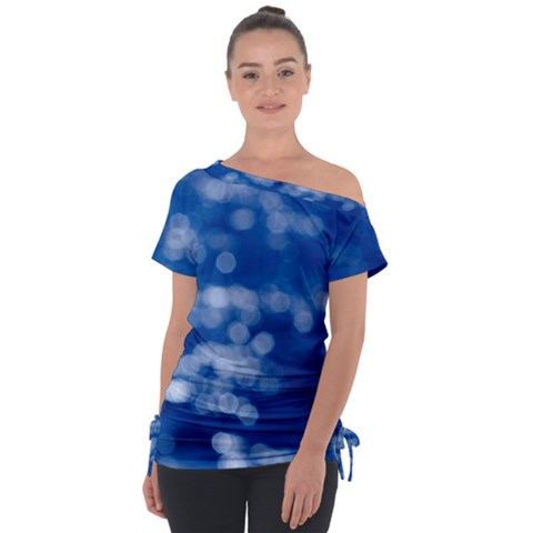 Light Reflections Abstract No2 Off Shoulder Tie-up Tee by DimitriosArt