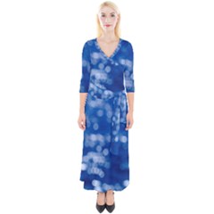 Light Reflections Abstract No2 Quarter Sleeve Wrap Maxi Dress