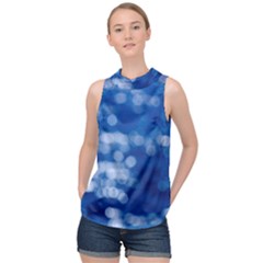 Light Reflections Abstract No2 High Neck Satin Top by DimitriosArt