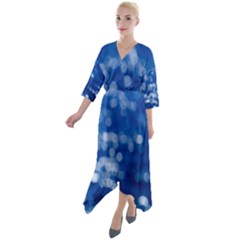 Light Reflections Abstract No2 Quarter Sleeve Wrap Front Maxi Dress