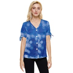 Light Reflections Abstract No2 Bow Sleeve Button Up Top by DimitriosArt