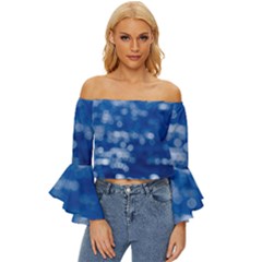 Light Reflections Abstract No2 Off Shoulder Flutter Bell Sleeve Top by DimitriosArt