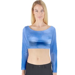 Light Reflections Abstract Long Sleeve Crop Top by DimitriosArt