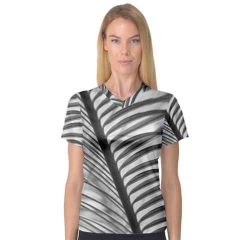 Cycas Leaf The Shadows V-neck Sport Mesh Tee by DimitriosArt